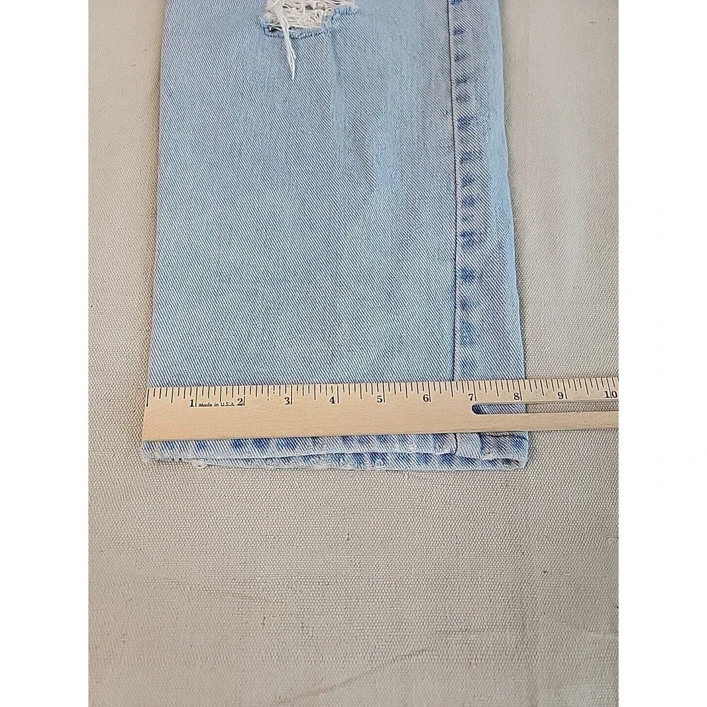 Vtg Riders Jeans Mens 34x33 * Distressed Destroyed Cotton Light Blue High Rise‎